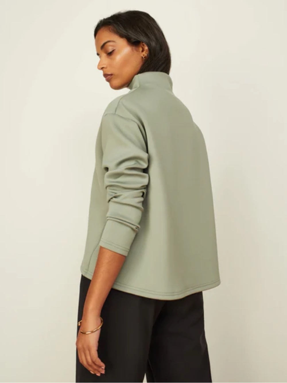 Aday Sage Green Mock Neck Like A Boss Pullover Sweater